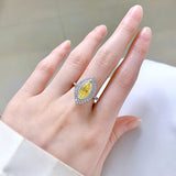 Citrine & White Topaz Ring - خاتم السترين والتوباز الابيض