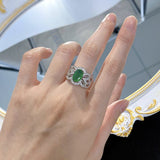 Emerald & White Topaz Ring - خاتم الزمرد والتوباز الابيض