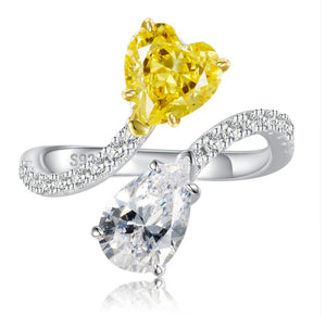 Citrine & White Topaz Ring - خاتم السترين والتوباز الابيض