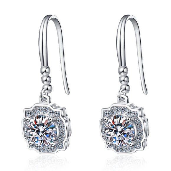 Moissanite Diamond Earring- -حلق الماس الموزنايت | 1 قراط