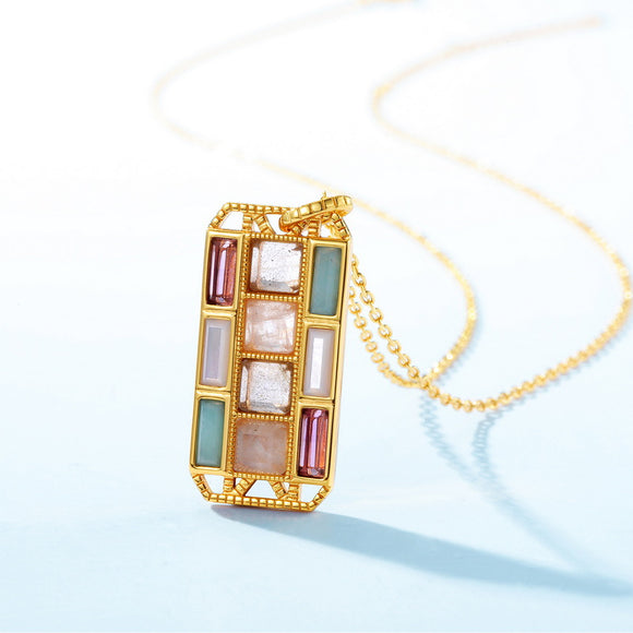 Multi-gemstone Pendant - قلادة الأحجار الكريمة