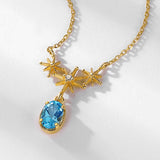 Light Luxury Swiss Blue Topaz  Necklace - توباز أزرق سويسري