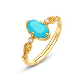 Amazonite and Zircon Ring - خاتم الامازونايت