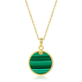 Light Luxury  Round Malachite Neckless - قلادة حجر المالاكيت