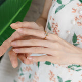 Sky Blue Topaz  and Pearl  Ring - حجر التوباز الازرق