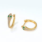 emerald  Snake Earrings - حلق حجر الزمرد