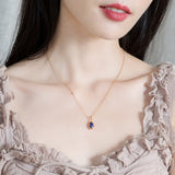 Vintage Lapis Lazuli White Crystal Double-side Neckless- قلادة حجر الازورد