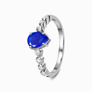 Lapis & White Topaz Ring - خاتم حجر اللازورد والتوباز الأبيض