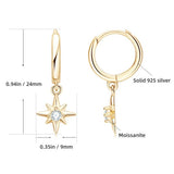 Moissanite  Star Ear studs -حلق الماس الموزنايت