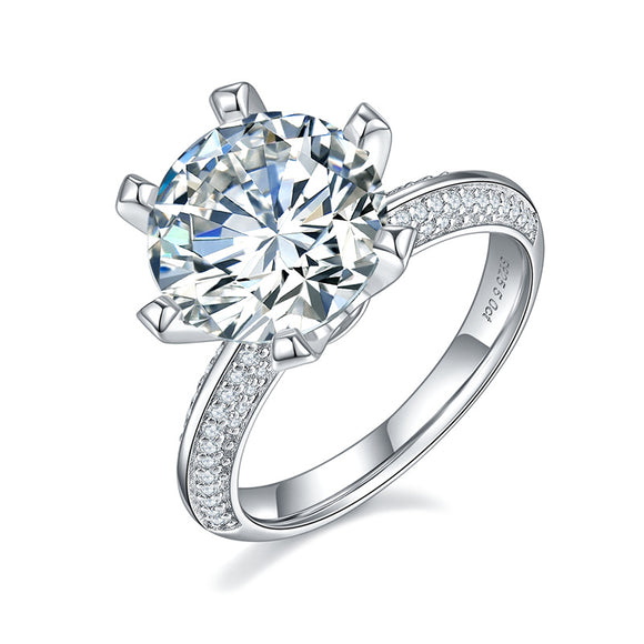 Queen Moissanite Diamond Ring - 5 carat -  خاتم الماس موزنايت