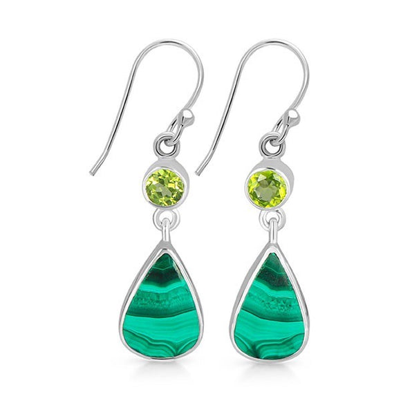 Malachite/Peridot Earring - حلق حجر الزبرجد والملاكيت