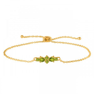 Peridot Bracelet- اسوارة الزبرجد |  Gold Vermeil 2.5 Micron