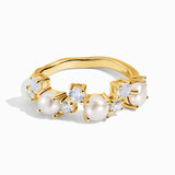 Pearl & Moonstone & White Topaz Ring - خاتم اللؤلؤ والتوباز الابيض