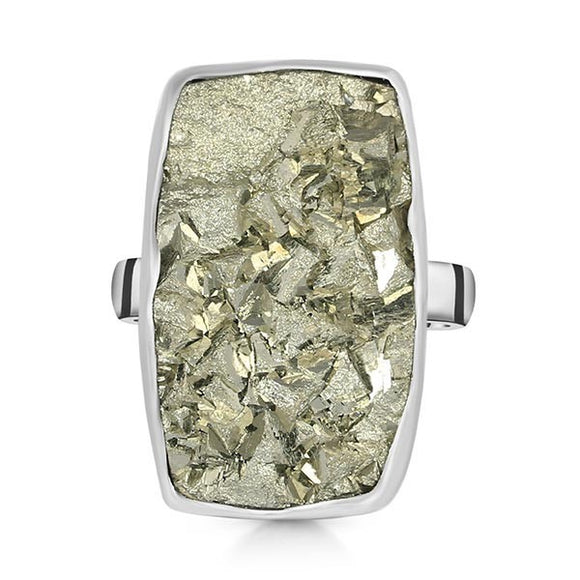 Pyrite Druzy Ring - خاتم حجر البايرايت