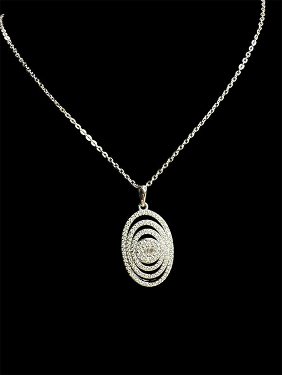 Moissanite diamond necklace - Sparkling -   قلادة الماس الموزنايت