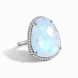 Moonstone & White Topaz Ring -حجر القمر وتوباز ابيض |