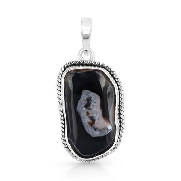 Agate (Black) Pendant - تعليقة العقيق الاسود - حجر التدرع من الاختراق الطاقي