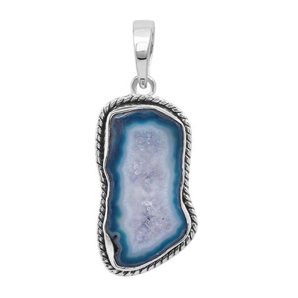 Agate (Blue) Pendant - تعليقة العقيق الازرق