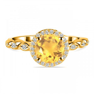 Citrine Ring - خاتم السترين | Gold Vermeil 2.5 Micron