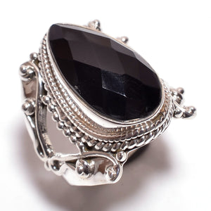Black Onyx Ring for men - خاتم اونيكس اسود للرجال