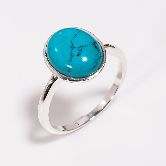 Turquoise & White Topaz Ring - خاتم التركواز | الفيروز