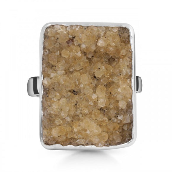 Citrine Druzy Ring - خاتم حجر السترين