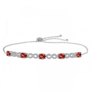 Garnet Bracelet - اسوارة حجر الجارنيت والتوباز الابيض