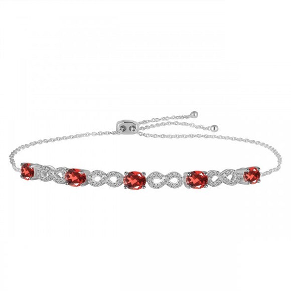 Garnet Bracelet - اسوارة حجر الجارنيت والتوباز الابيض