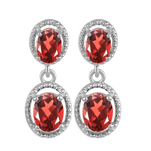 Garnet Earrings- حلق حجر الجارنيت