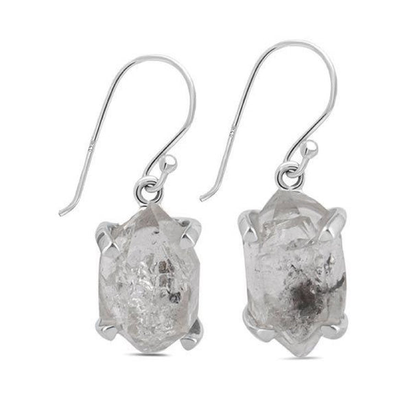 Dangle Earrings Natural Herkimer Diamond - حلق  الماس الهركمير