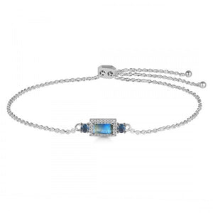 Labradorite & White Topaz Bracelet -  اسوارة اللابرودرايت