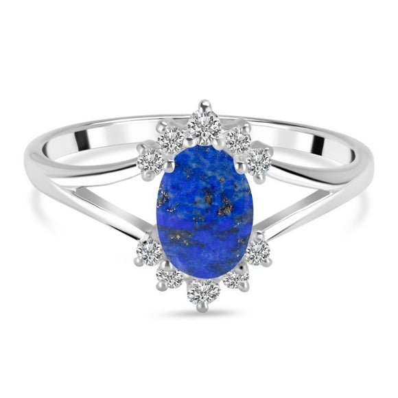 Lapis & White Topaz Ring-خاتم اللازورد والتوباز الأبيض