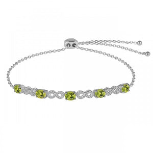 Peridot & White Topaz Bracelet-   اسوارة الزبرجد والتوباز الابيض