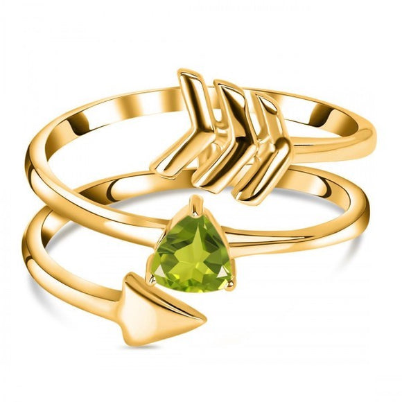 Peridot & White Topaz Ring - خاتم التوباز الابيض والزبرجد