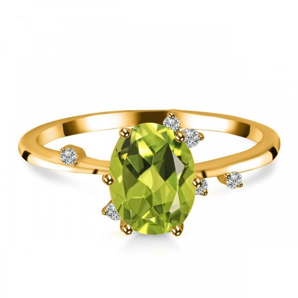 Peridot & White Topaz Ring - خاتم التوباز الابيض والزبرجد