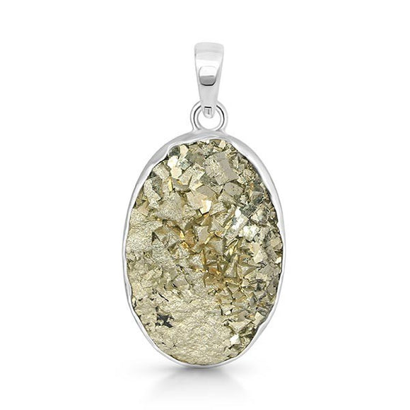 Pyrite Druzy Pendant - مغناطيس المال،