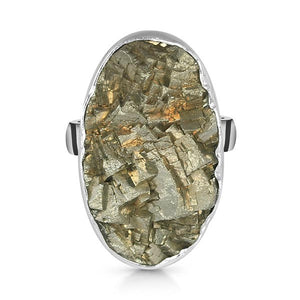 Pyrite Druzy Ring - خاتم حجر البايرايت
