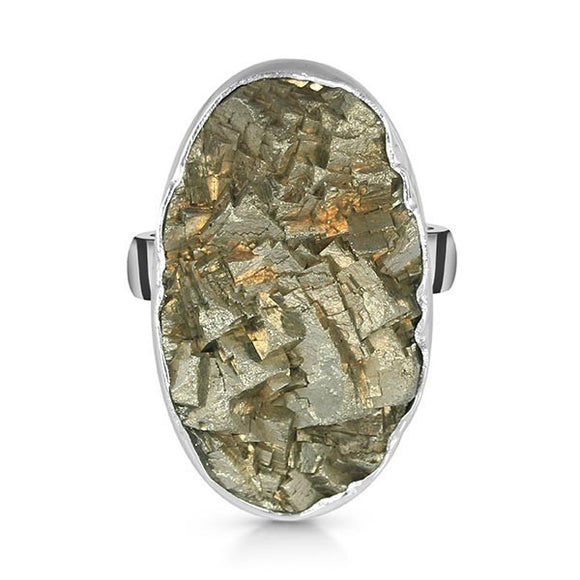 Pyrite Druzy Ring - خاتم حجر البايرايت