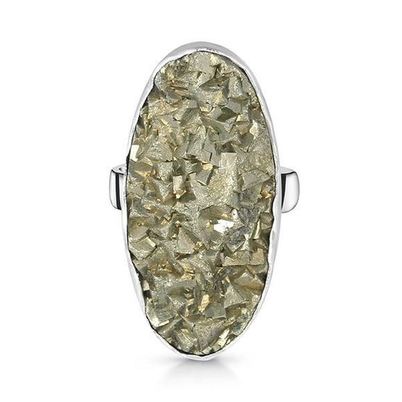 Pyrite Druzy Ring - خاتم حجر البايرايت