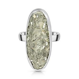 Pyrite Druzy Ring - خاتم حجر البايرايت