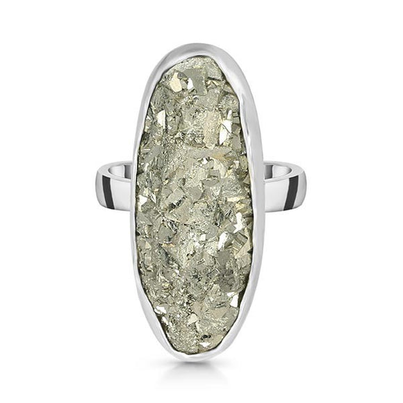 Pyrite Druzy Ring - خاتم حجر البايرايت