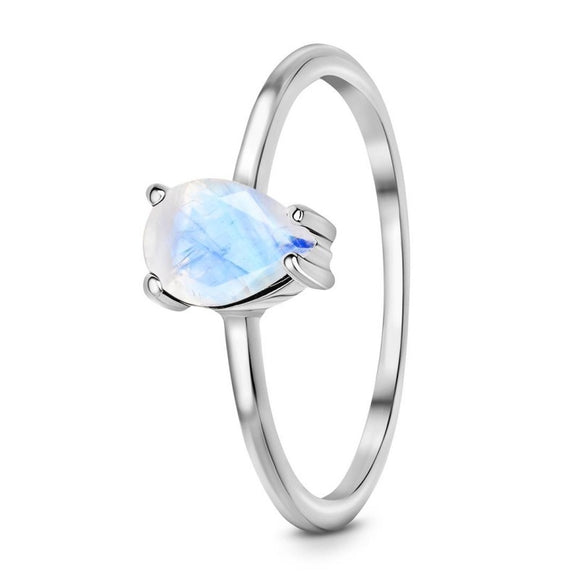 Moonstone & Blue Topaz Ring - حجر القمر وحجر التوباز