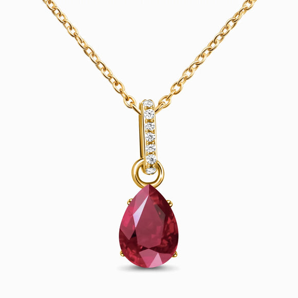 Ruby & White Topaz Pendant  - حجر الروبي - الياقوت -  والتوباز الابيض