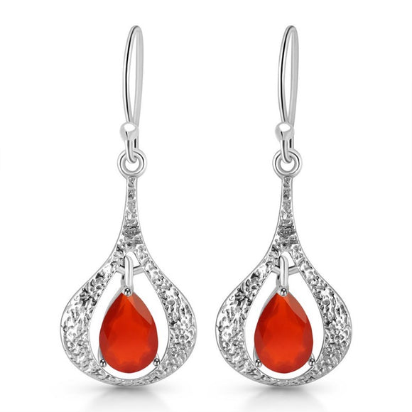 Carnelian Gemstone Earring - حلق حجر الكارنيليان