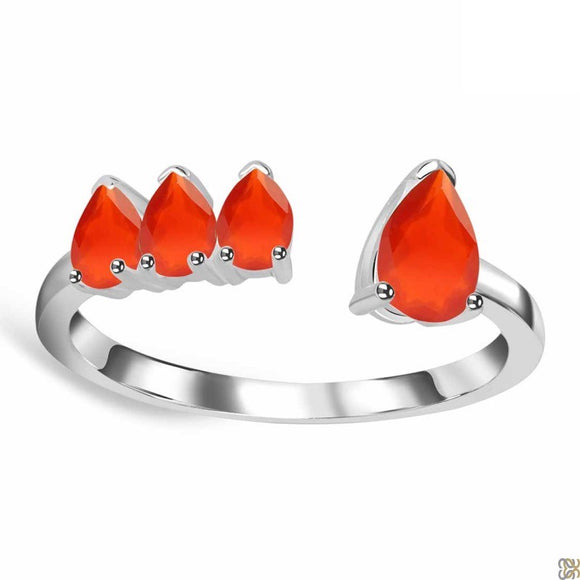 Carnelian Gemstone Ring- خاتم حجر الكارنيليان