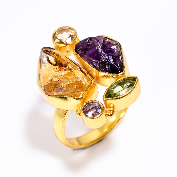 Citrine Amethyst Raw Gemstone- حجر السترين، الزبرجد، الامثيست
