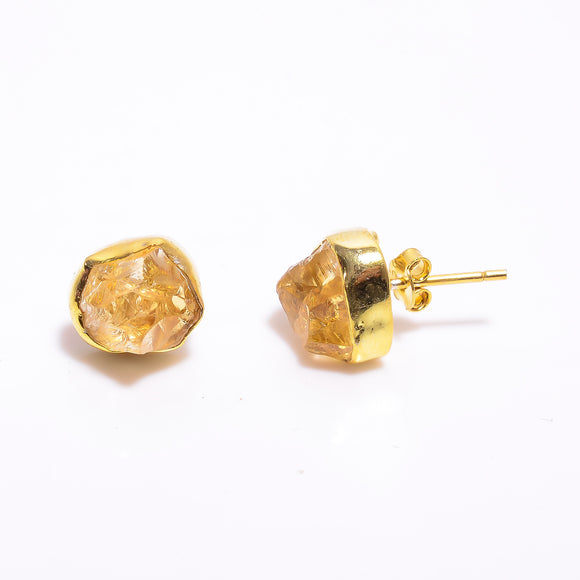 Citrine Stud Earring - حلق حجر السترين