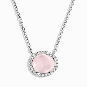 Rose Quartz & White Topaz Necklace - قلادة حب الذات، التقدير الذاتي، تشافي جروح الماضي العاطفية