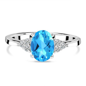 Swiss Blue Topaz Ring - خاتم التوباز الازرق السويسري