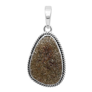 Pyrite Druzy Pendant - مغناطيس المال،